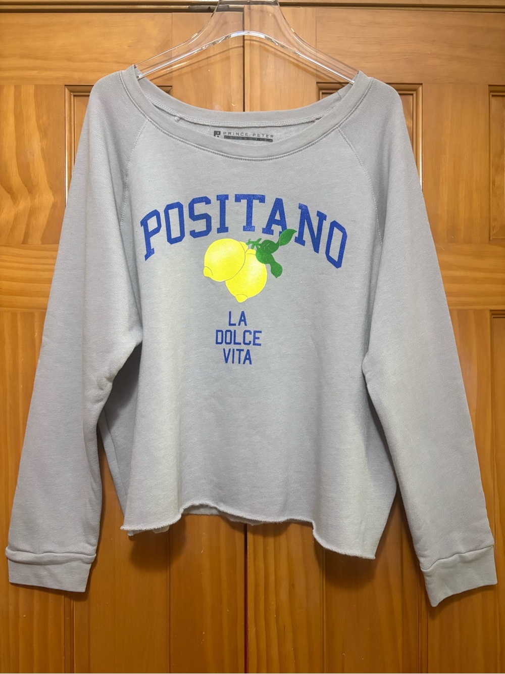 Prince Peter Positano Italy Collection Neutral Gray Pullover Sweatshirt XL NWT